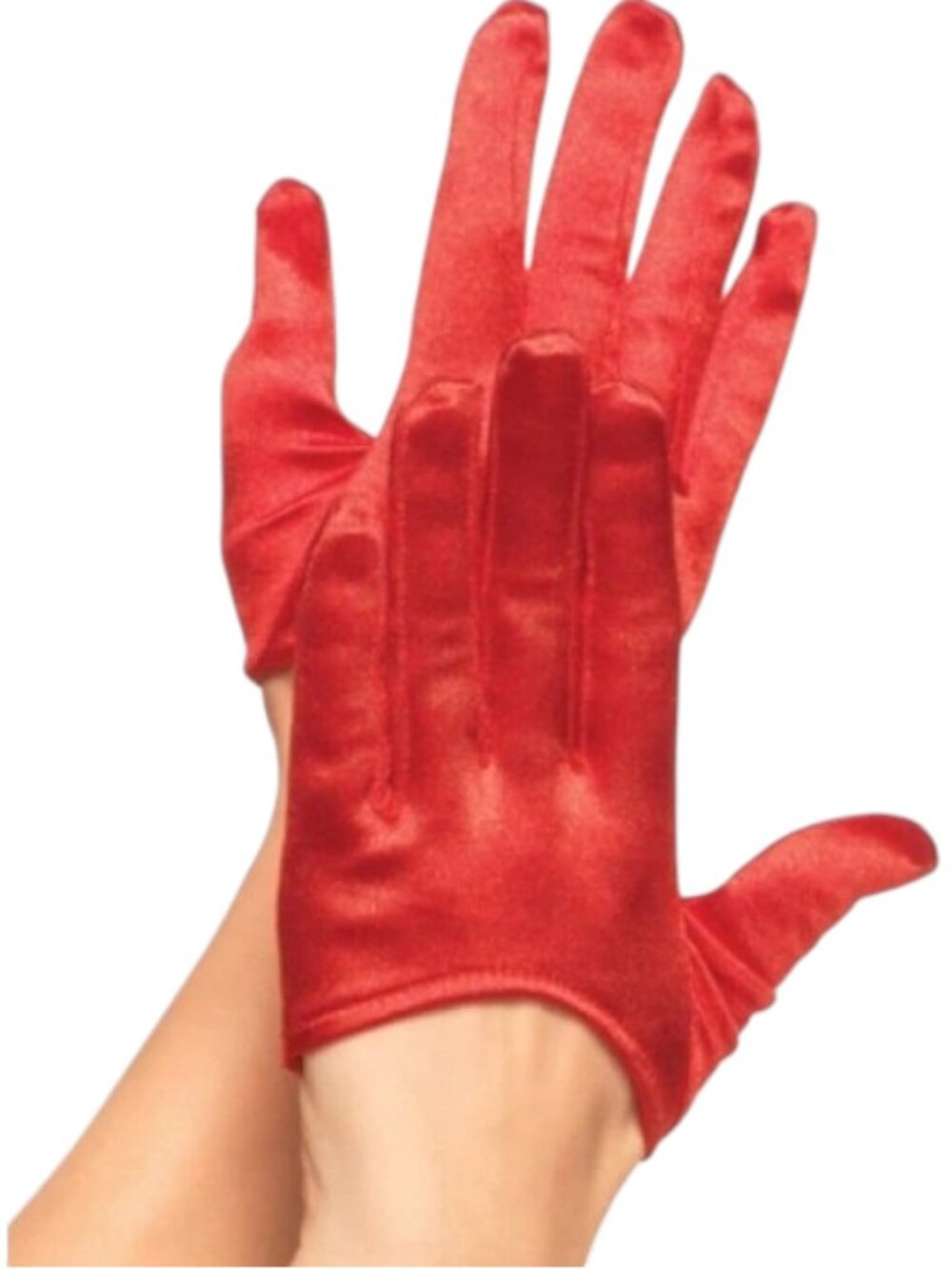 Leg Avenue Red Mini Cropped Satin Gloves OS NEW